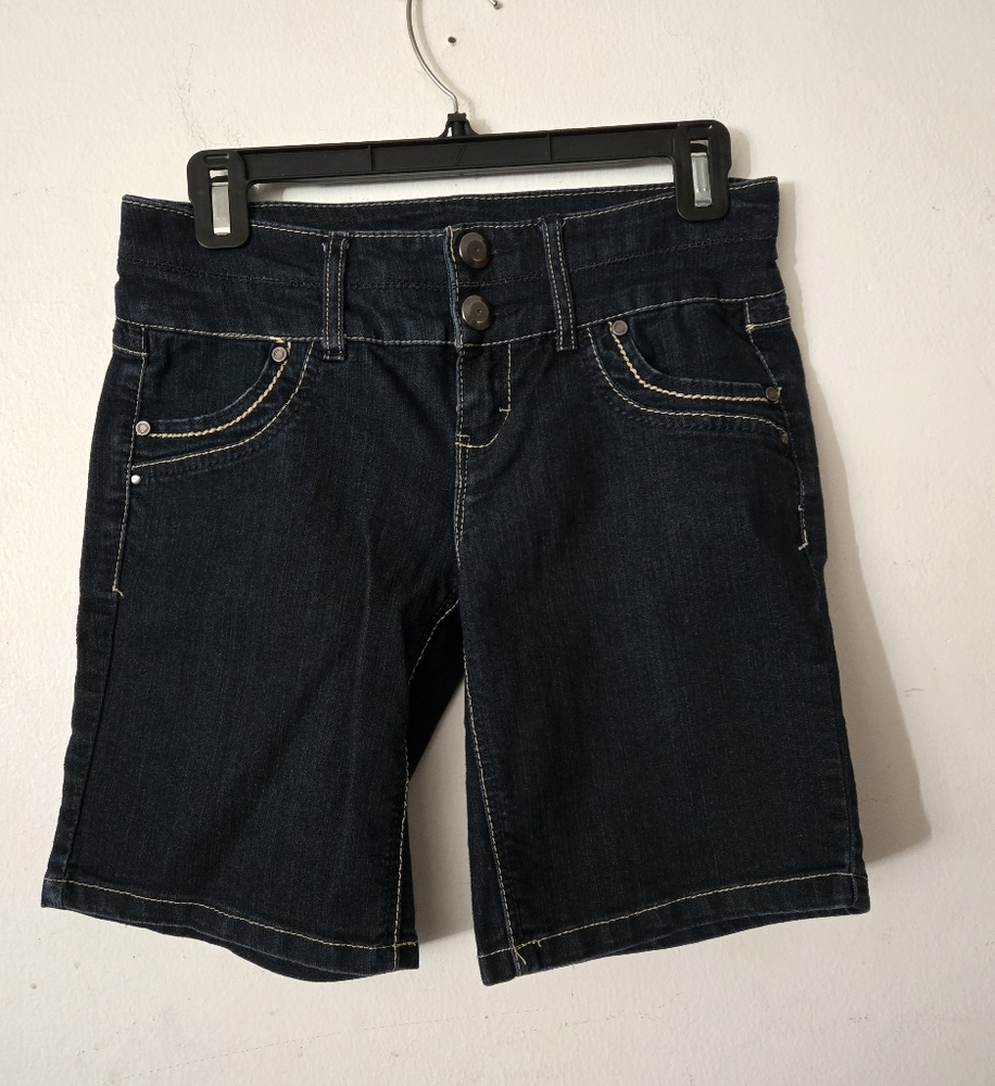 COPPER KEY WOMENS DARK DENIM JEAN SHORTS *Wear as 2 different Lengths